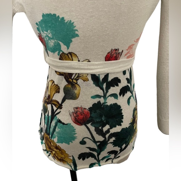 Moth Anthropologie Wrap Sweater with Floral Design Size XS - Picture 6 of 9